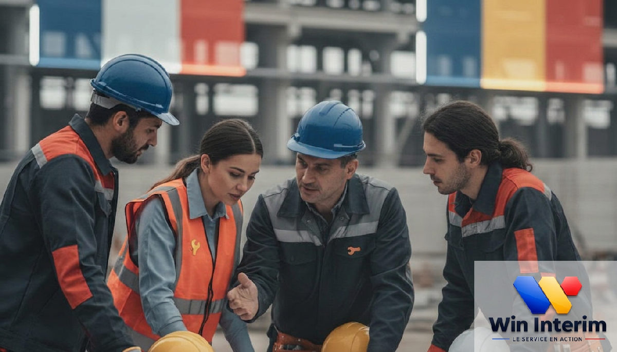 Des travailleurs industriels qualifiés en réunion, illustrant la collaboration.