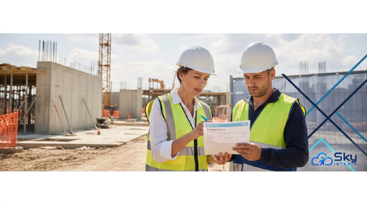 Inspecteur du travail vérifiant une attestation A1 sur un chantier français.