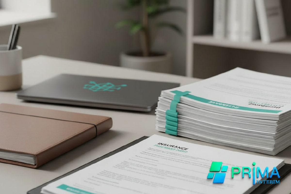Bureau avec des documents d'assurance pour la protection sociale.