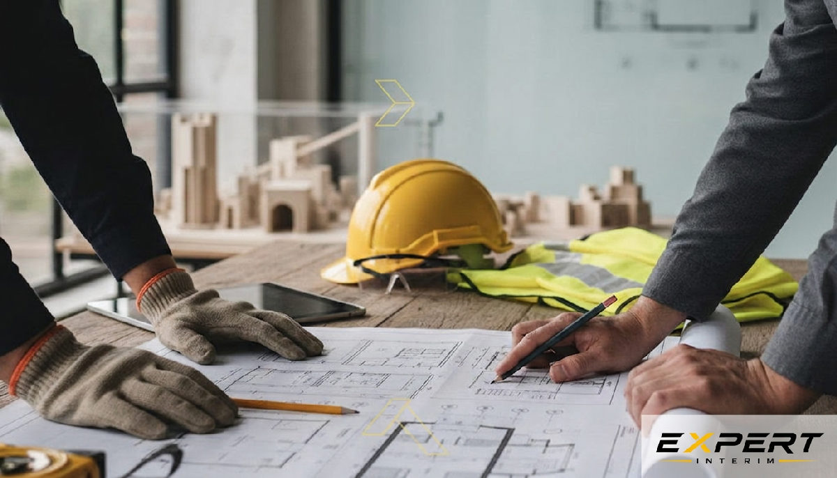 Mains manipulant des plans, symbole de flexibilité et gestion.