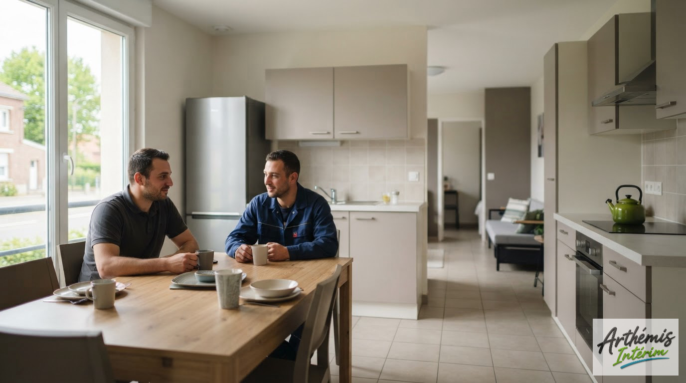 Logement collectif confortable pour les travailleurs détachés à Béthune.