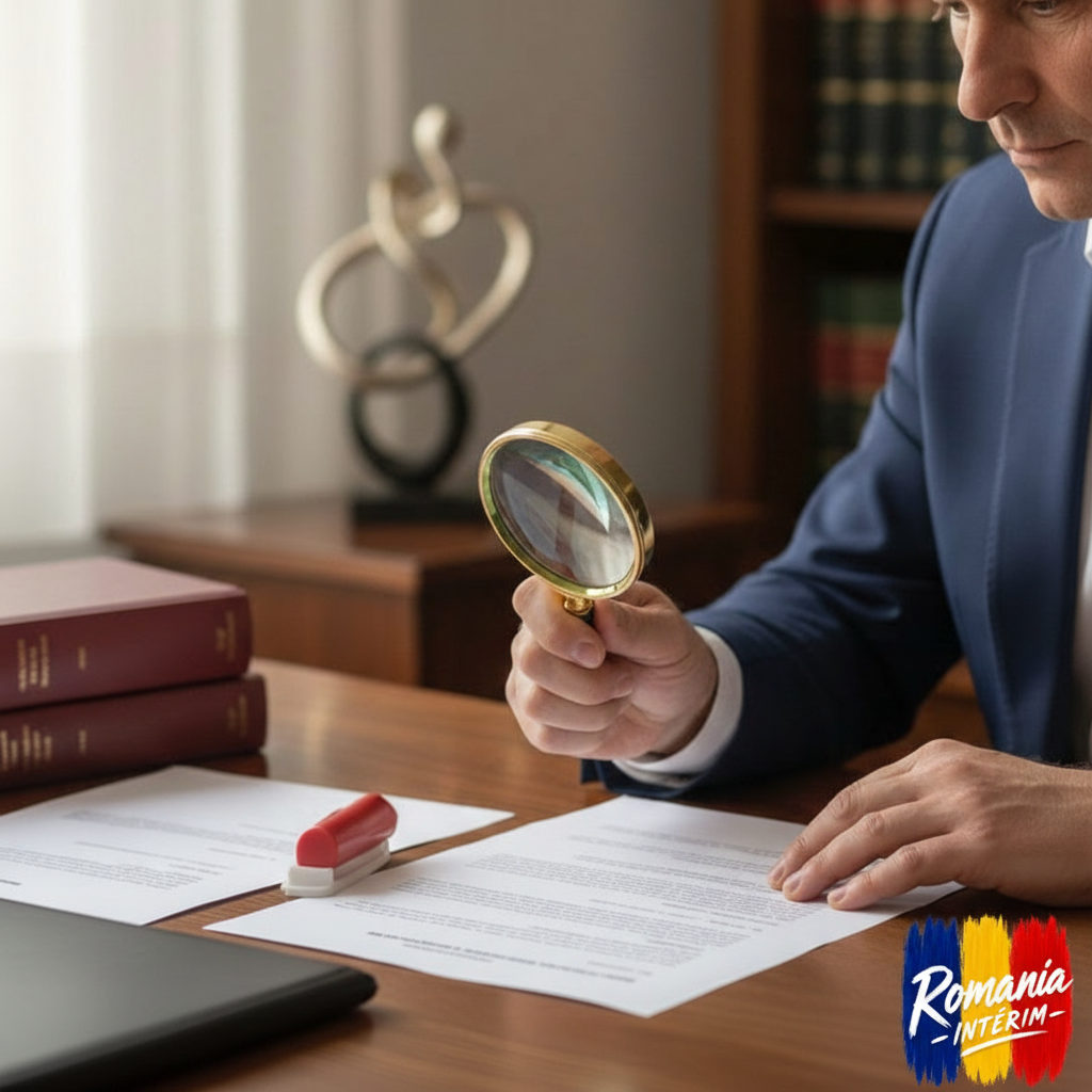 Expert juridique examinant des documents confidentiels.
