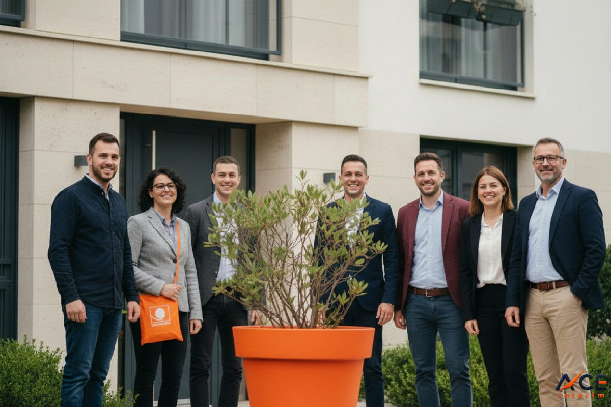 Travailleurs roumains heureux dans leur résidence d'entreprise en France.