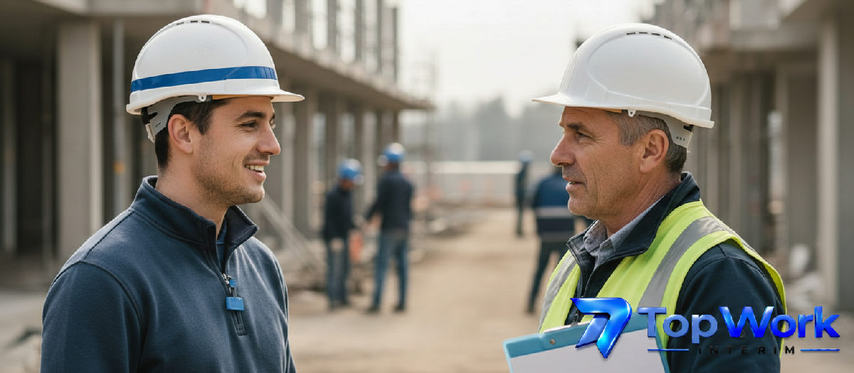 Chantier en France, symbolisant la collaboration des travailleurs.
