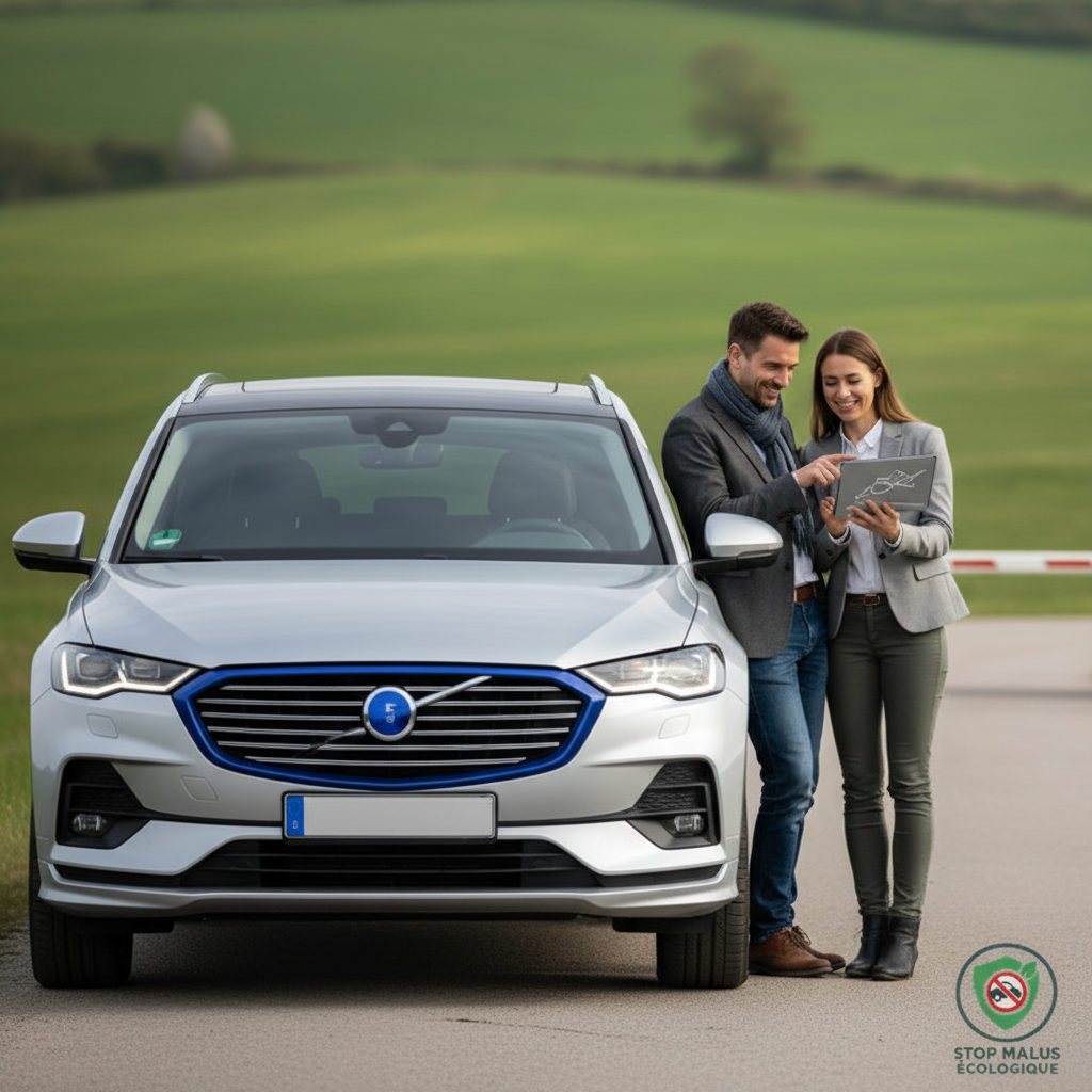 LOA immatriculation à l'étranger pour éviter le malus ? Graphique de taxes automobiles, montrant la réduction du malus écologique.