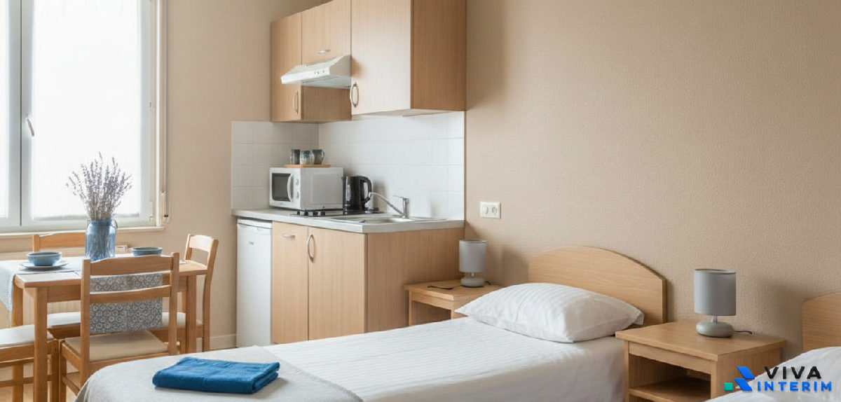 Logement de fonction : propre, fonctionnel, et accueillant pour travailleurs.