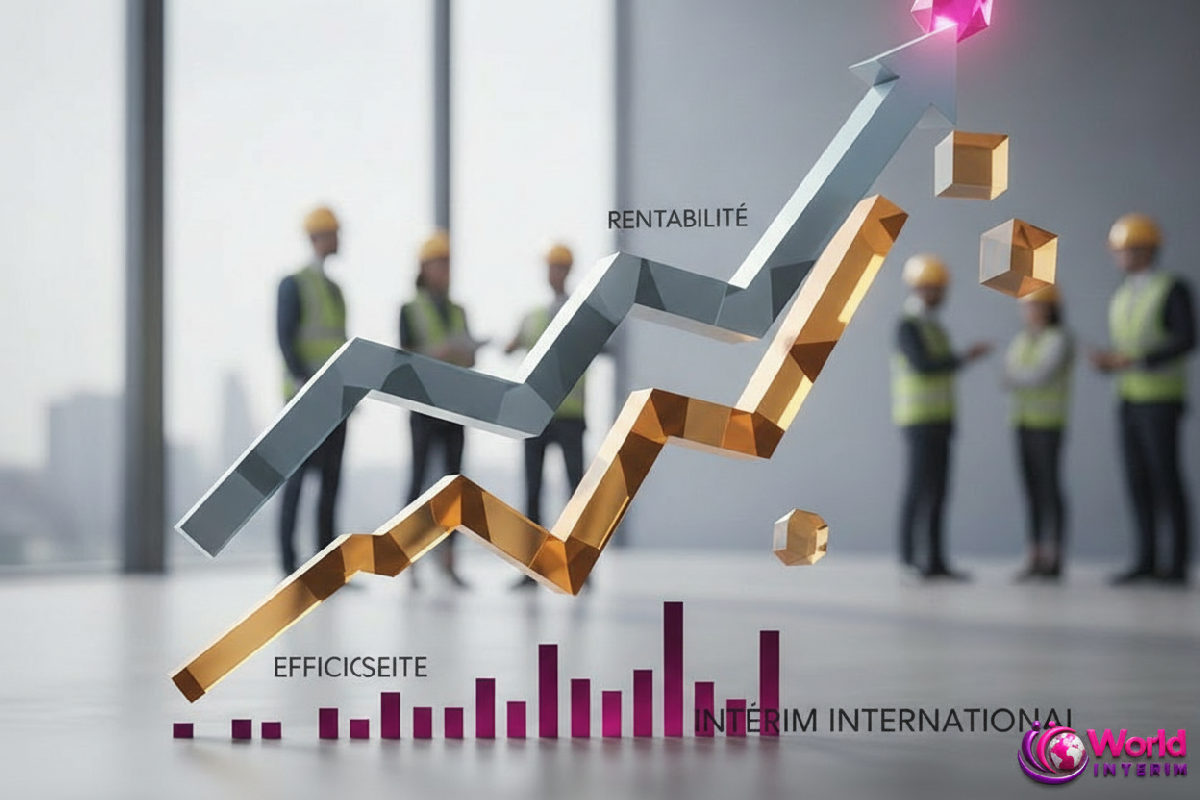 Graphique montrant l'augmentation de rentabilité avec l'intérim international.