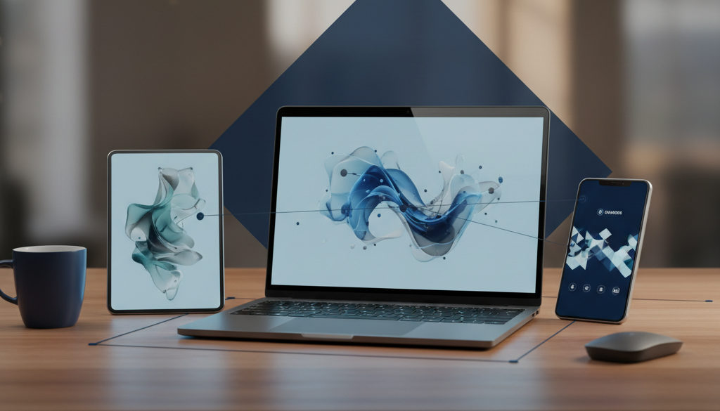 Gleichzeitiges Streaming auf Smartphone, Tablet und Laptop.