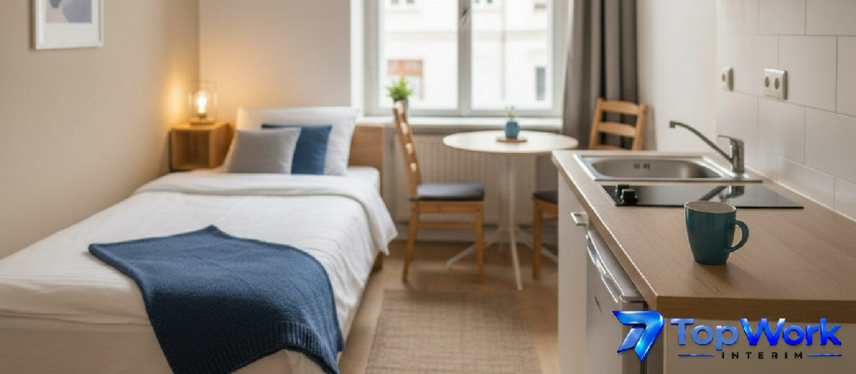 Logement confortable et conforme pour les travailleurs temporaires.