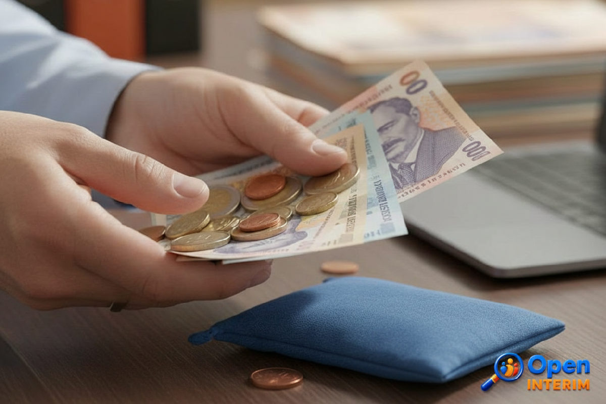 Pièces en euros et billets roumains symbolisant la conversion monétaire.