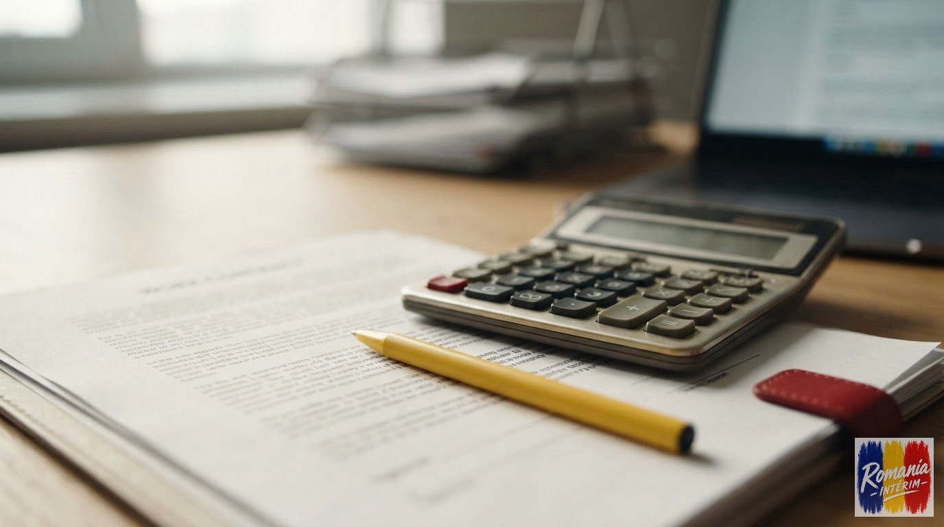 Un contrat de travail et une calculatrice symbolisant la maîtrise des coûts.