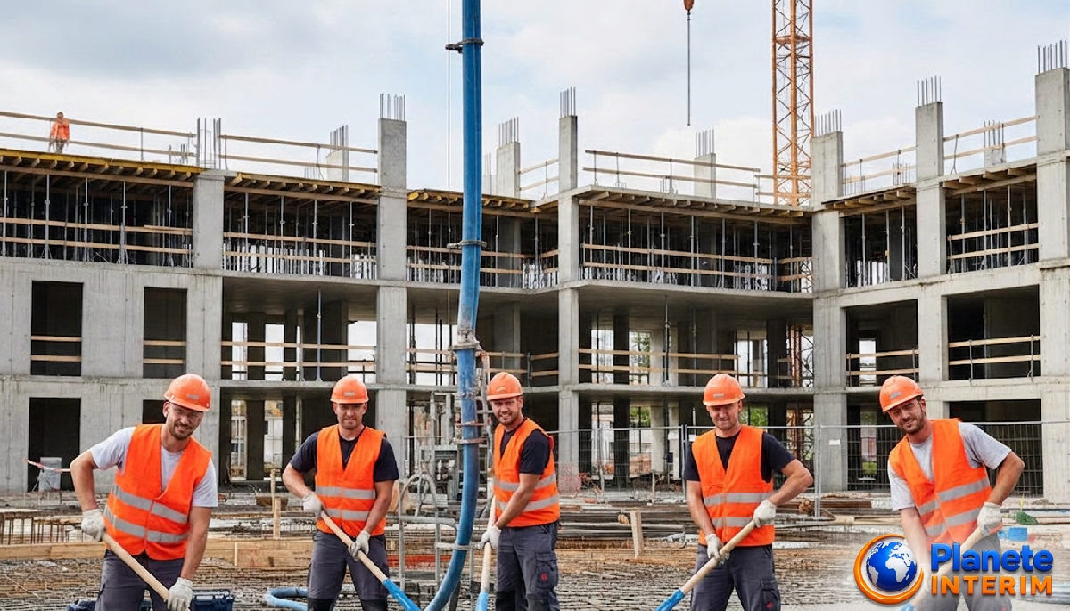 Ouvriers roumains qualifiés sur un chantier de construction français.