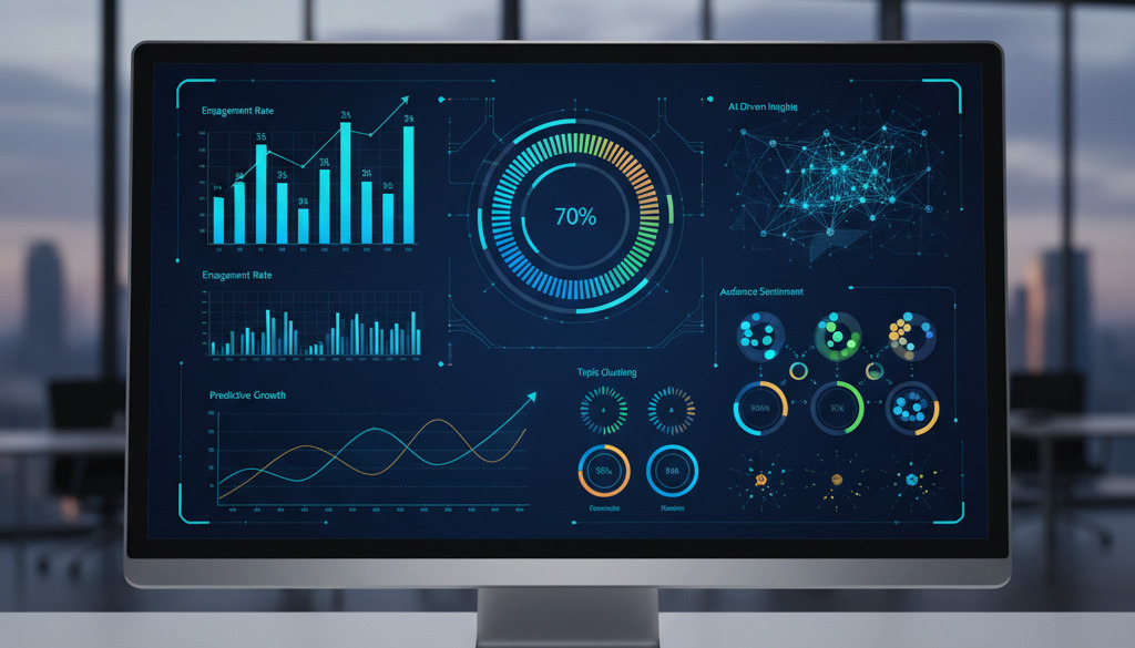 Datapanel som viser AI-drevet innholdsytelse og vekst.