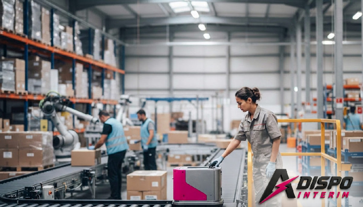 renforcer équipes soldes été techniciens roumains nice - Technicien vérifiant un système logistique, renfort pour les soldes d'été à Nice.