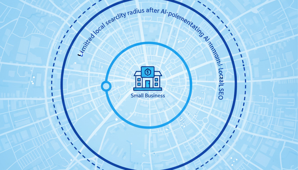 Map showing expanded local SEO visibility after AI implementation.