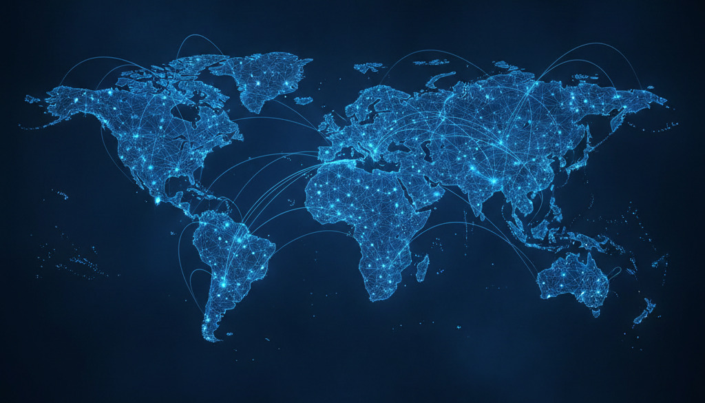 Viżwalizzazzjoni ta' network globali b'tikek ħfief magħqudin.