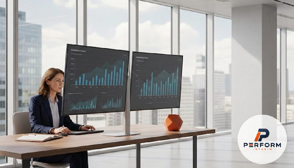 optimisation coûts salaires roumains entreprises France - Dirigeant analysant des graphiques pour optimiser les salaires