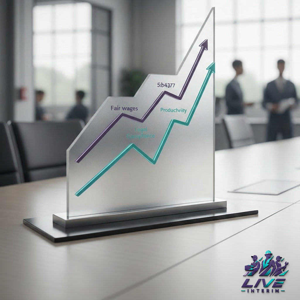 Graphique : salaire juste, conformité et productivité.