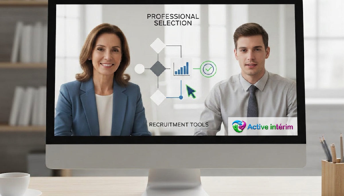 Manager en entretien d'embauche virtuel avec un candidat.