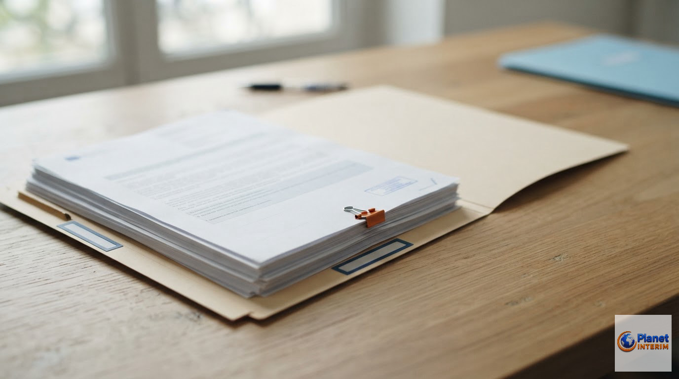 Dossier administratif organisé contenant des documents de conformité légale européenne.