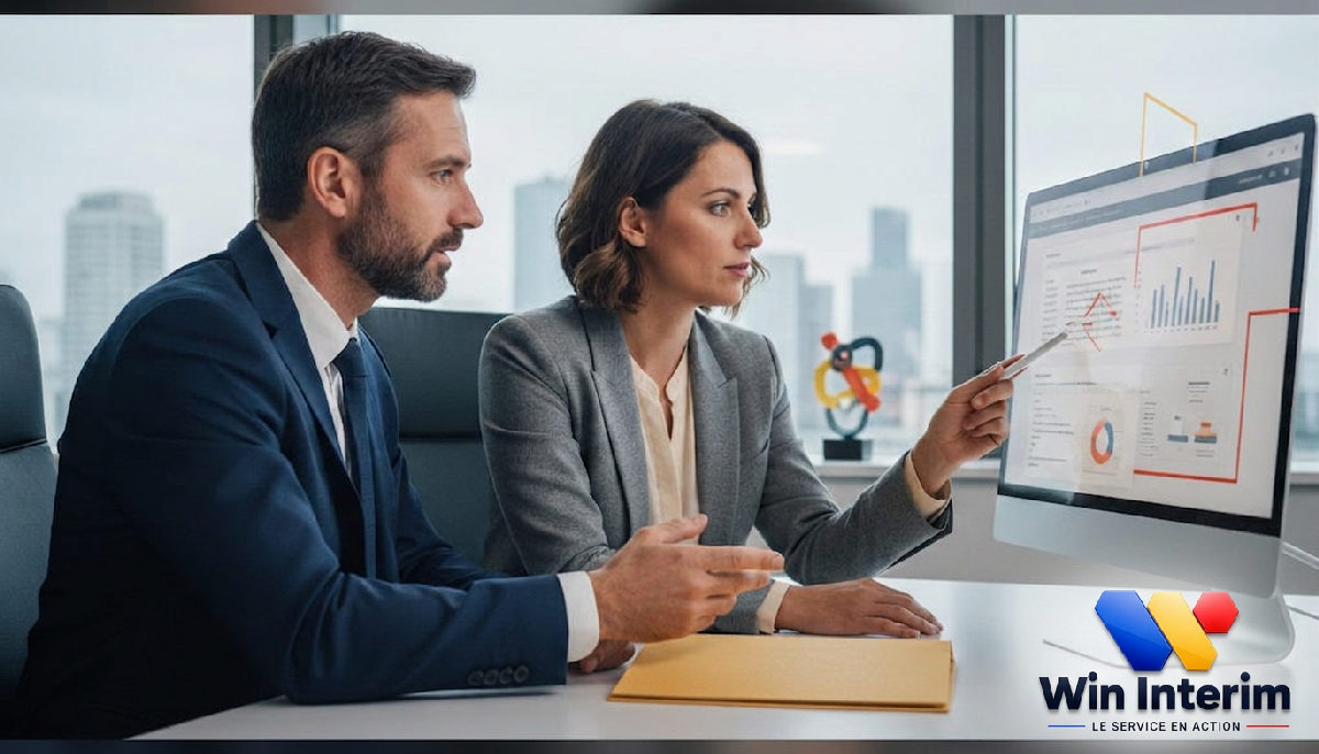 Responsable RH et coordinateur discutant de conformité réglementaire.