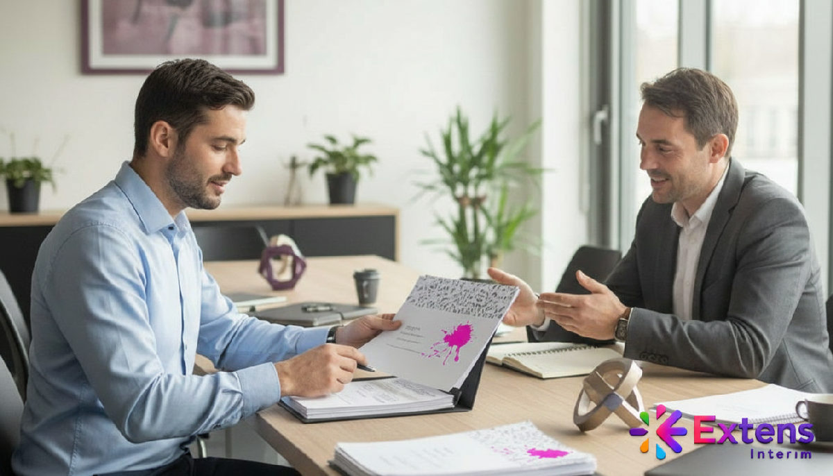Présentation de profils d'ouvriers roumains qualifiés à un client.