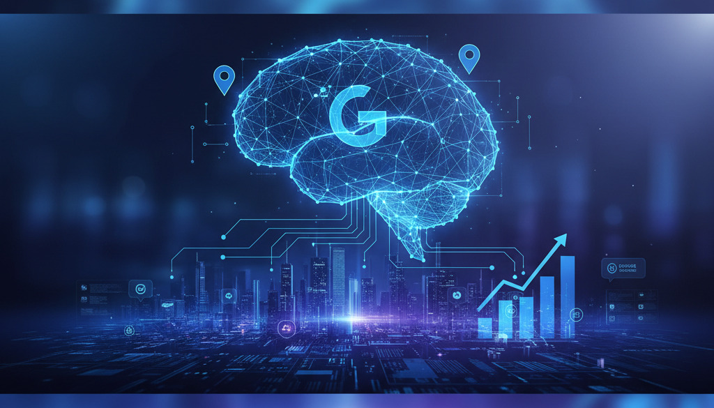 AI assisting with Google My Business SEO.