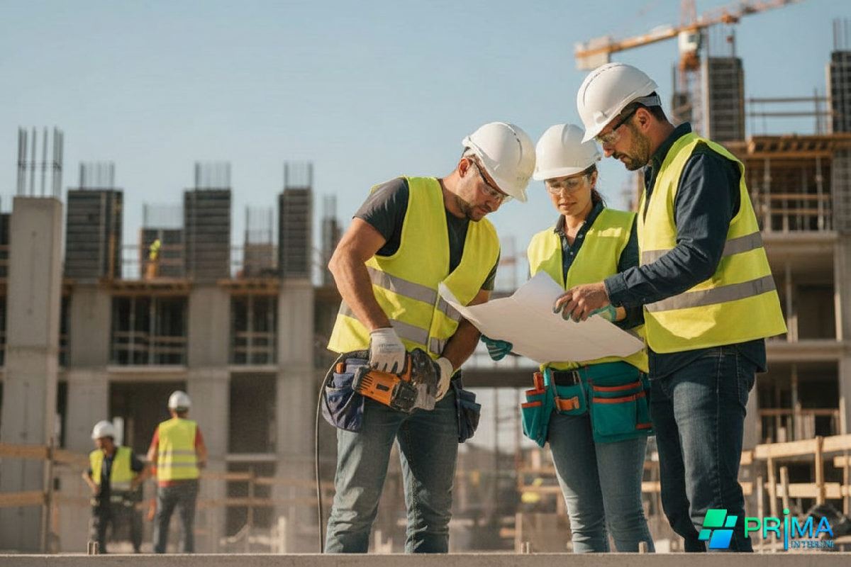 Intérimaires roumains qualifiés sur un chantier en France.