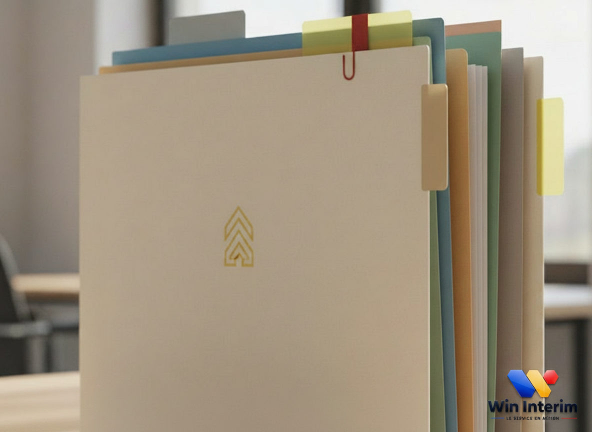 Dossier administratif avec labels A1, SIPSI, Contrat de travail.