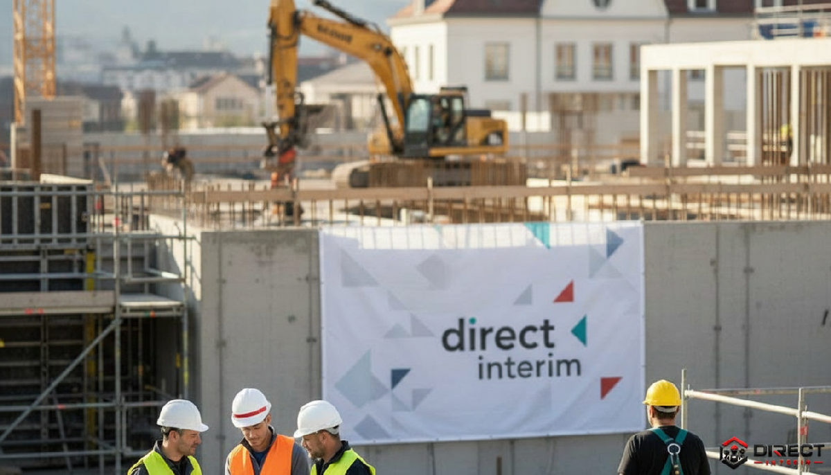 Vue d'un chantier européen avec des ouvriers qualifiés.