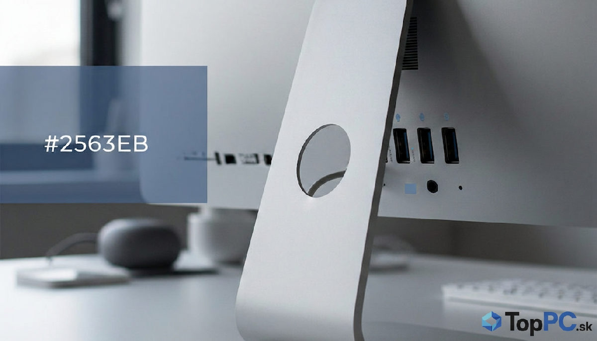 Zadná strana iMacu s detailmi portov Thunderbolt a USB.