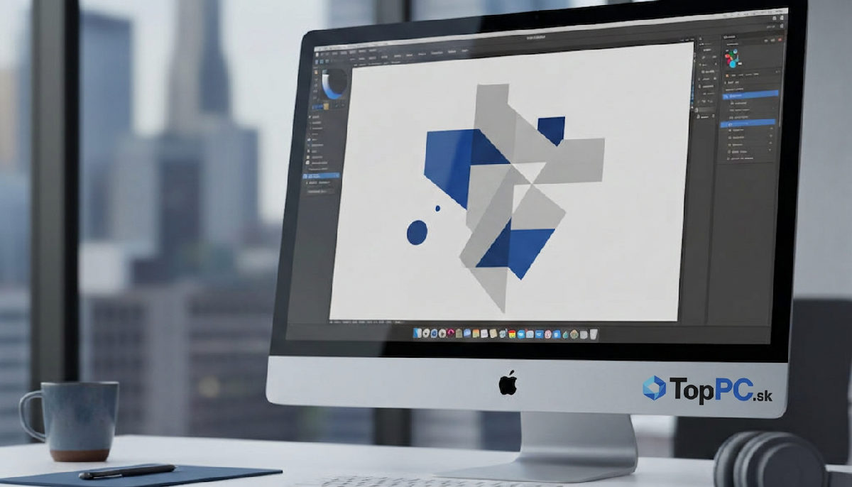 4K displej iMacu zobrazuje operačný systém macOS a kreatívny softvér.