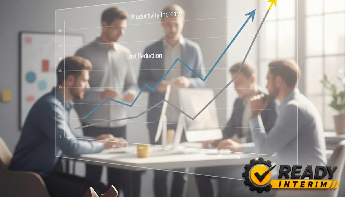 Graphique montrant l'augmentation de la productivité et la réduction des coûts.