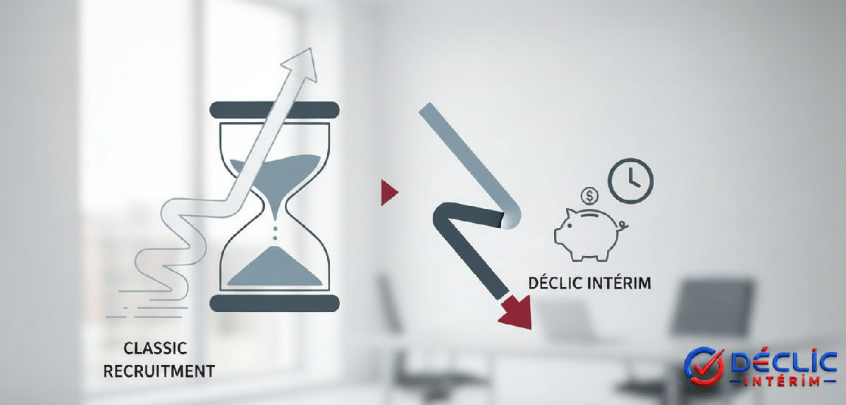 Graphique : économie de temps et d'argent avec Déclic Intérim.