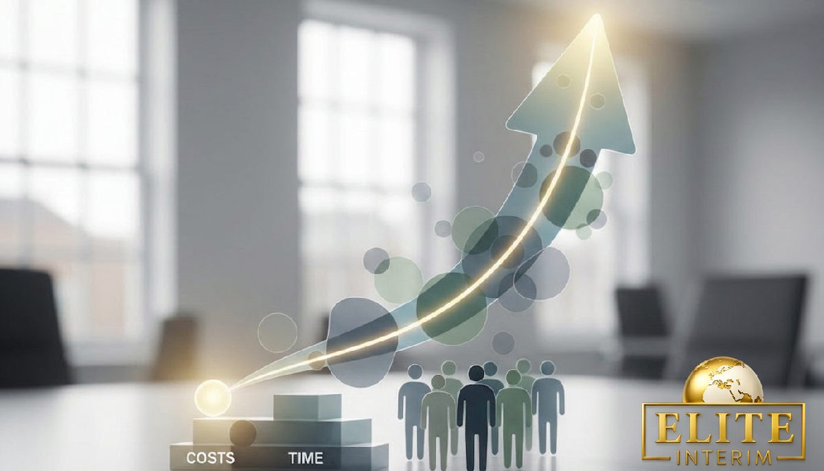Graphique : optimisation des coûts et gain de temps par l'intérim