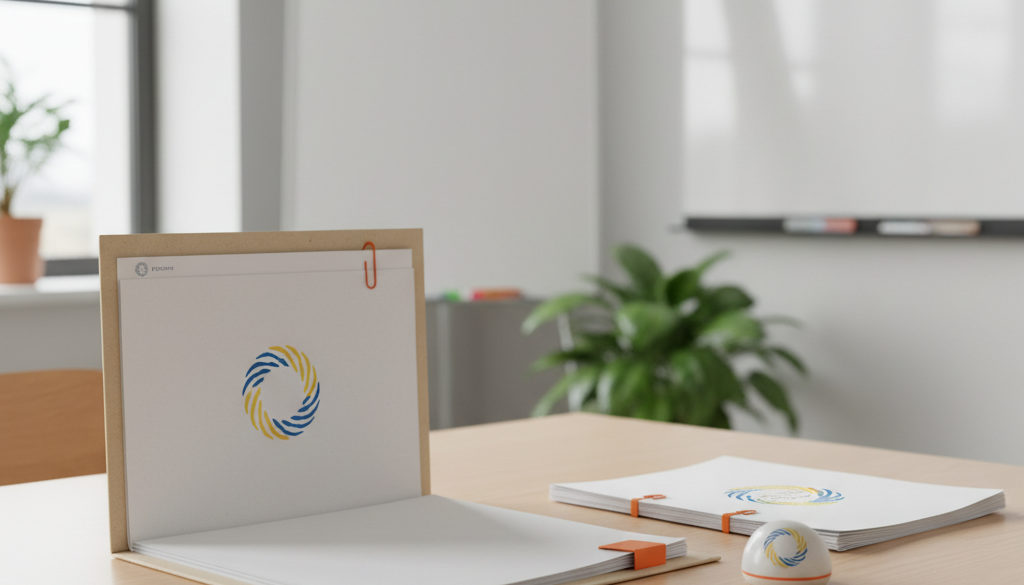 Un dossier administratif bien organisé avec des logos officiels de l'Union Européenne, illustrant la rigueur de la conformité fiscale et le respect des règles du détachement.