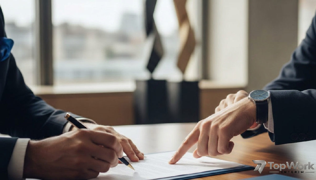 Signature d'un contrat entre un employeur français et un recruteur.
