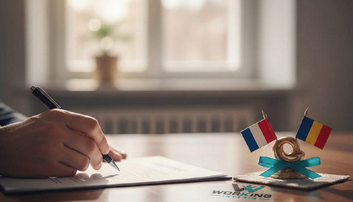 Signature d'un contrat entre la France et la Roumanie, partenariat professionnel.