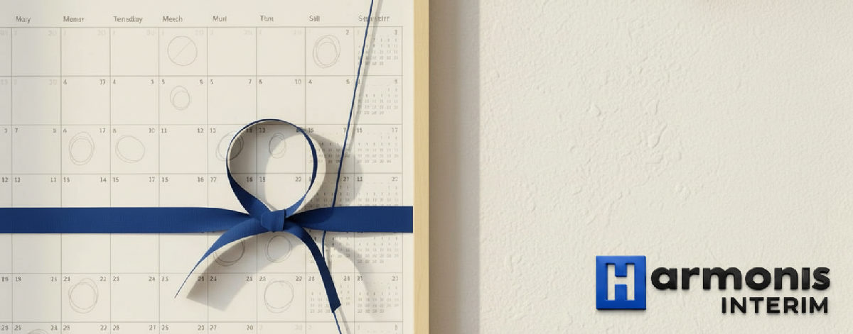 Calendrier annoté symbolisant la gestion des missions d'intérim.