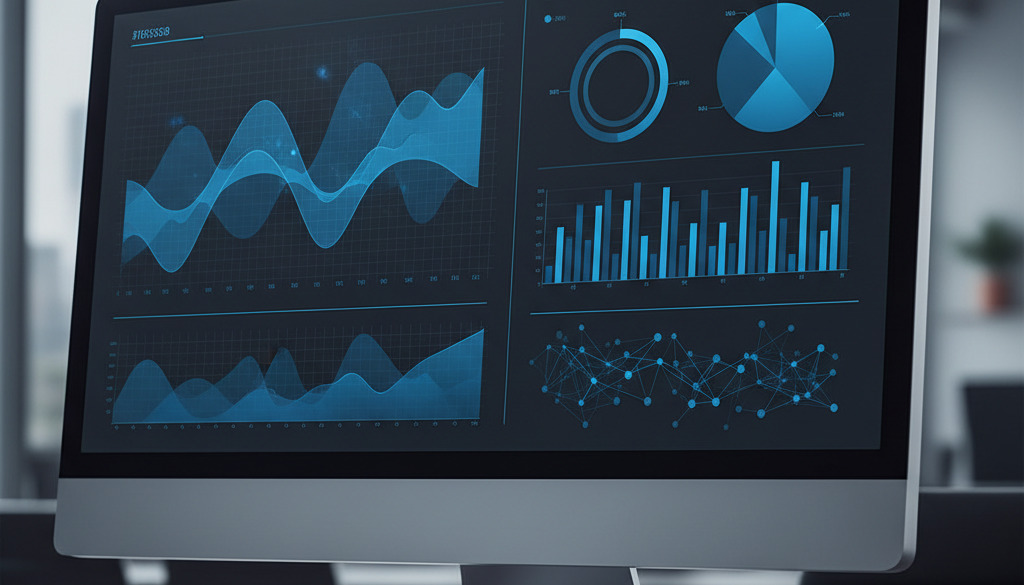 AI dashboard displaying competitor SEO analysis with charts.