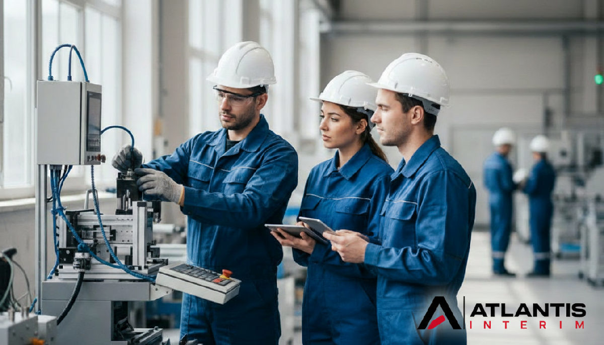 Techniciens roumains qualifiés travaillant dans une usine française.