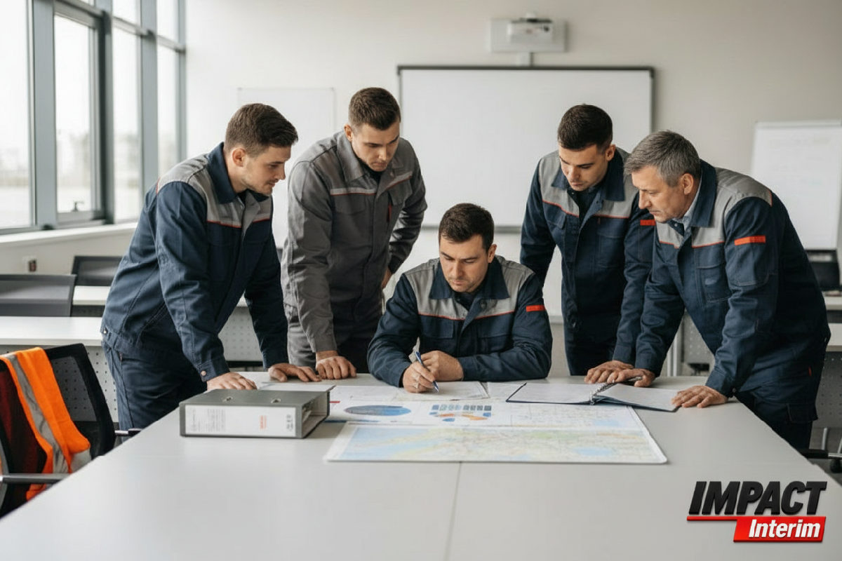 Chauffeurs en formation examinant des documents logistiques.