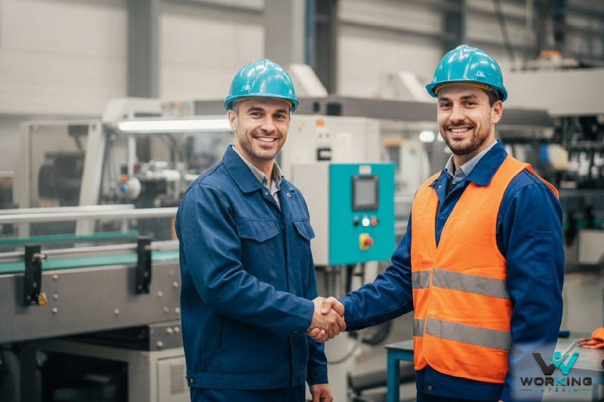 Manager français et travailleur polonais, partenariat réussi.