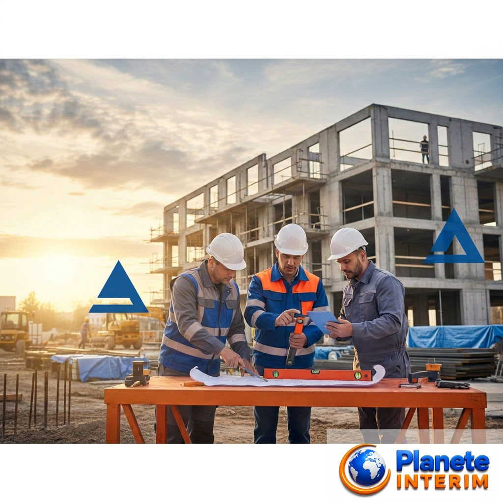 atout travailleurs roumains entreprises françaises - Travailleurs roumains qualifiés sur un chantier en France.