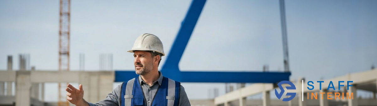 Plan d'architecte sur un bureau de chantier