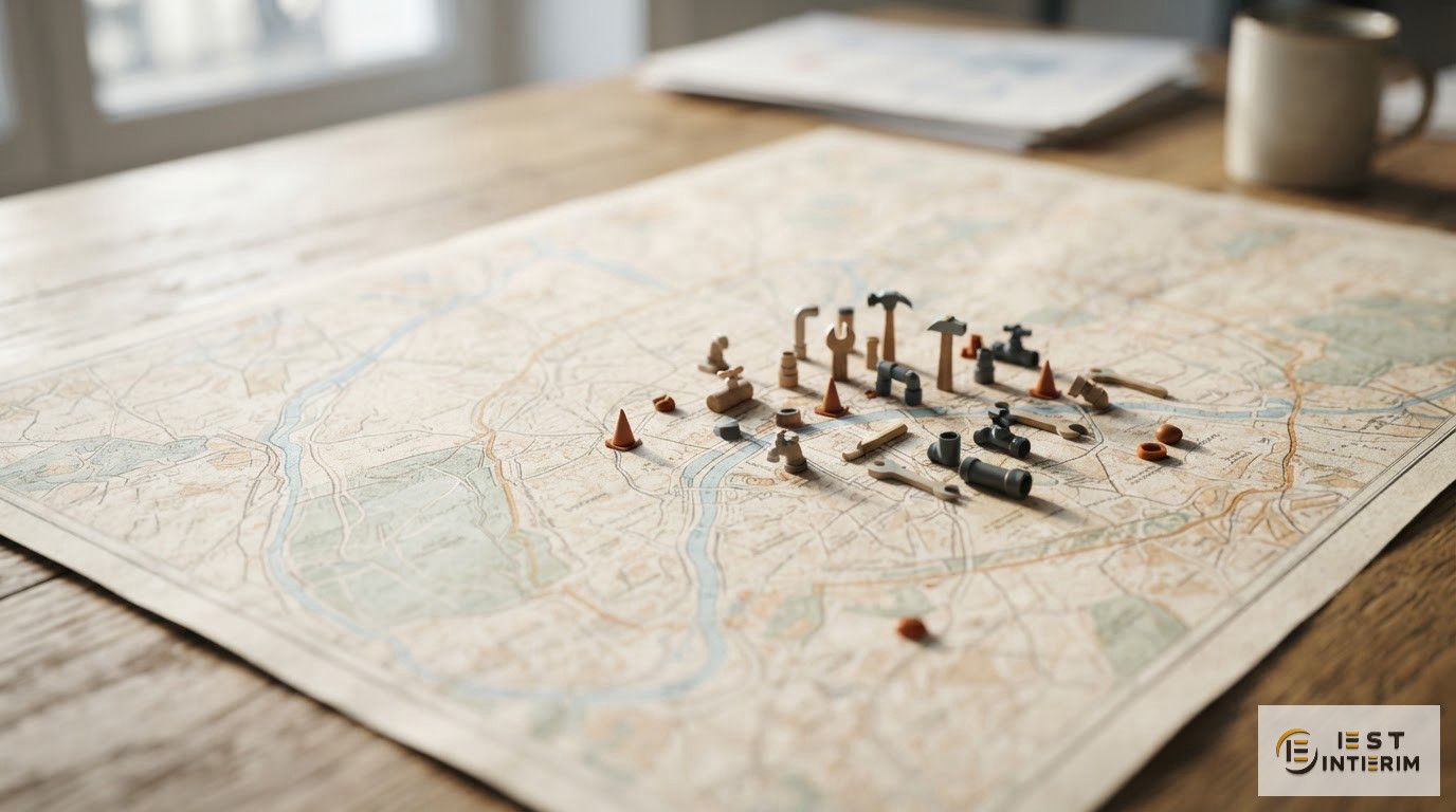 Une carte de Paris illustrant la forte demande en main-d'œuvre pour la plomberie.
