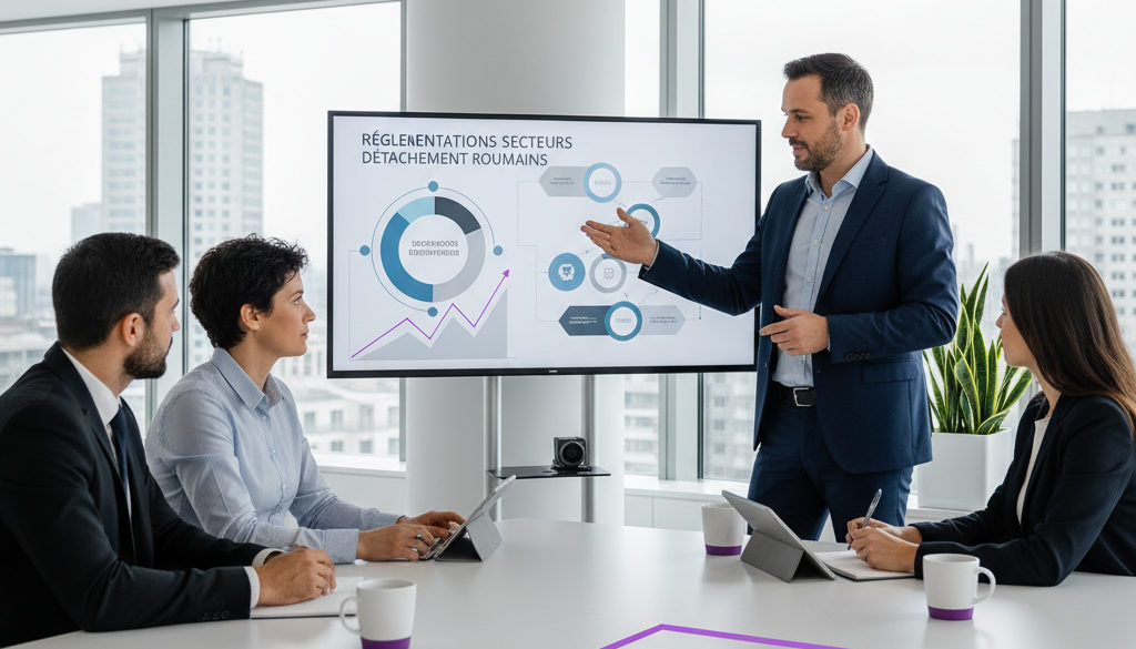 secteurs tension détachement roumains - Consultant expliquant les réglementations pour les travailleurs roumains.