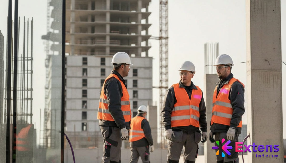 Ouvriers roumains qualifiés sur un chantier de construction en France.
