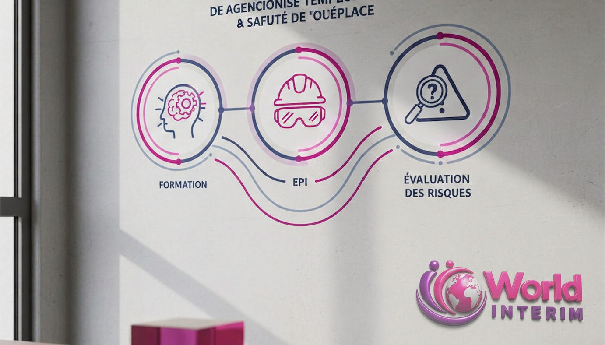obligations employeur intérim - Infographie sur la sécurité au travail pour les intérimaires.