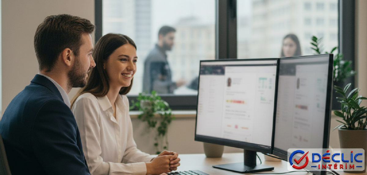 Bureau de recrutement moderne de Déclic Intérim pour les candidats roumains.